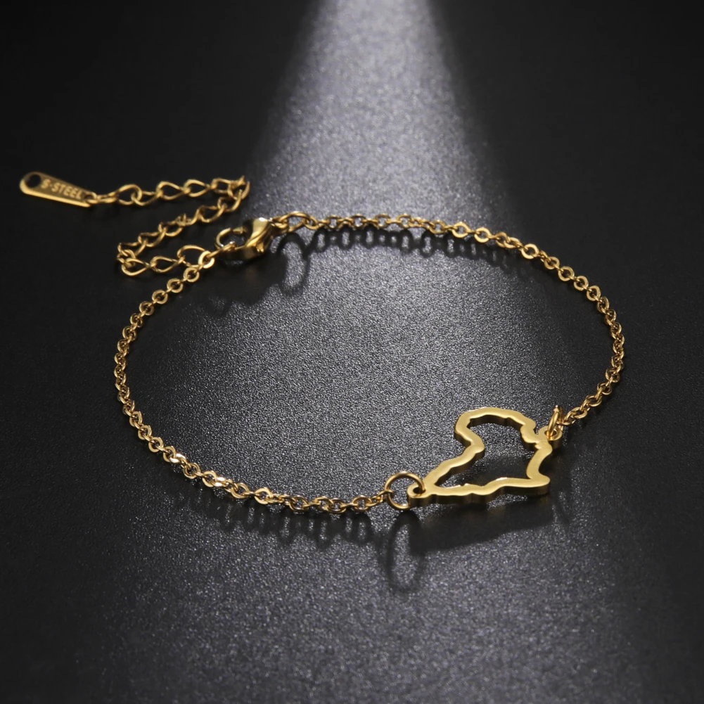 Cazador Afrikanische Karte Hand Armband für Frauen Land Karte Edelstahl Gold Farbe Schmuck Party Hochzeit Geburtstag Geschenk Großhandel