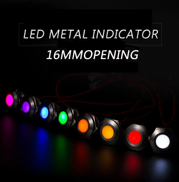 16mm metal indicator LED water dispenser signal light power status indicator 6V12V24V220V