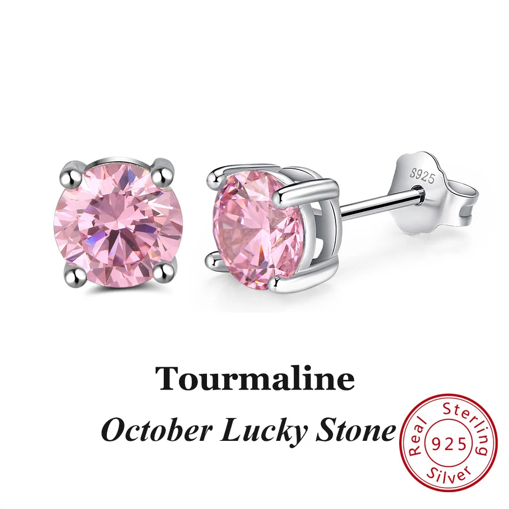 ORSA JUWELEN 925 Sterling Silber Ohrringe Frauen 12 Farbe Monat Glück Birthstone AAA Cubic Zirkon Ohrringe Mädchen Schmuck SE84