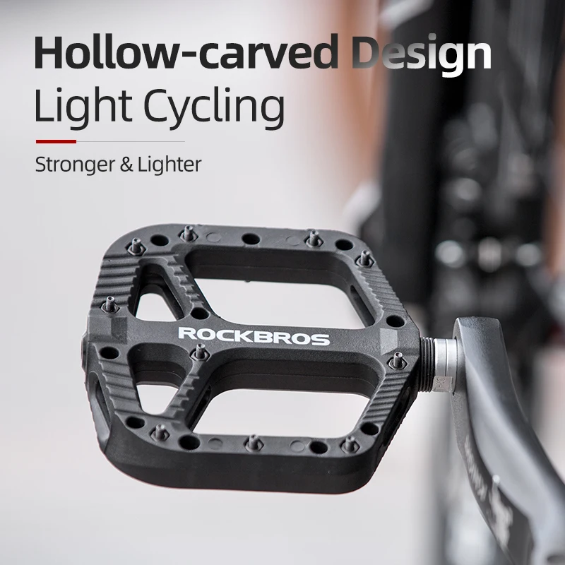 ROCKBROS Ultralight Sealed Bearings Bicycle Pedals Cycling Nylon MTB Road Bike Pedals Flat Platform Bicycle Parts Accessories