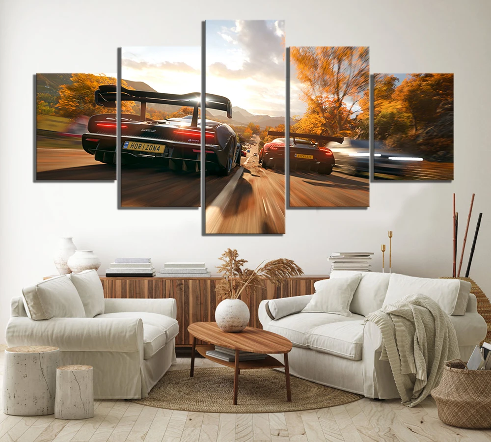 

No Framed Canvas 5Pcs Forza Horizon 4 Game Posters Wall Art Decorative Pictures Home Decor Accessories For Living Room Paintings