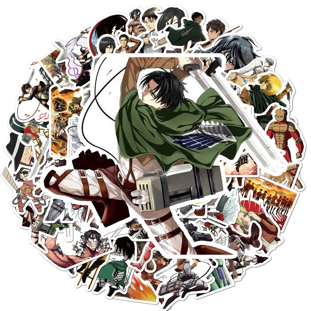 10/30/50pcs Attack on Titan Sticker Animal Stickers Character Laptop Suitcas Luggage Car PVC Waterproof Stickers Gifts Children