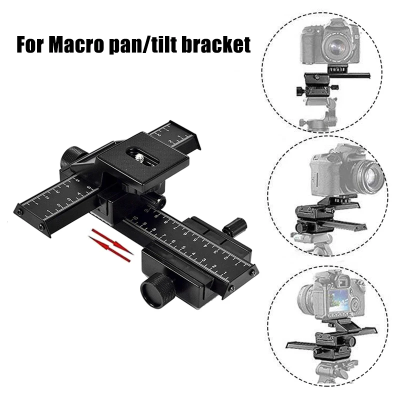 4-drożny suwak szyny do ustawiania ostrości makro ze śrubą 1/4 do aparatu Canon Nikon Olympus GDeals regulator kierunkowy wspornik gimbala makro