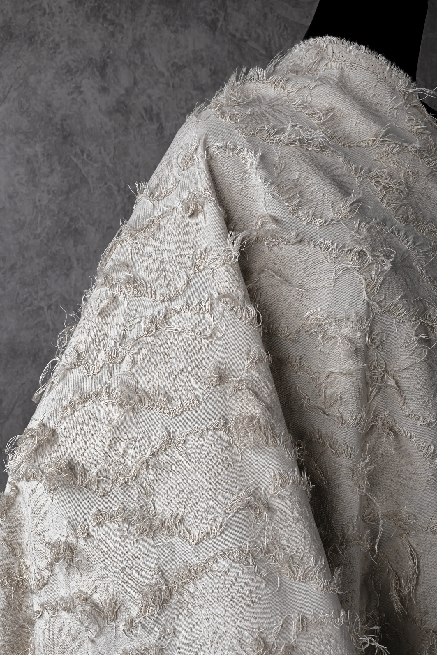 Beige Original Embryo Color Cotton, Linen and Linen Hand-cut Flower Fabric Fabric Retro Clothing