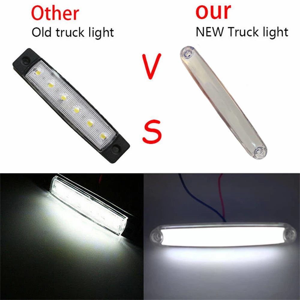 10PCS White Truck Side Lights 9LED Trailer Lights 12V Side Marker Lights Truck Lights 24v LED Lights For Trucks