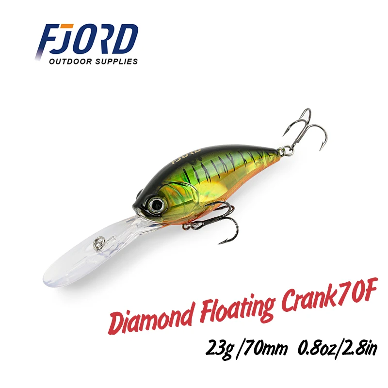 FJORD 70mm 23g Crankbaits Fishing Wobblers Copy Japan Long Tongue Crank Floating Lure Artificial Bait Plastic Fishing Goods