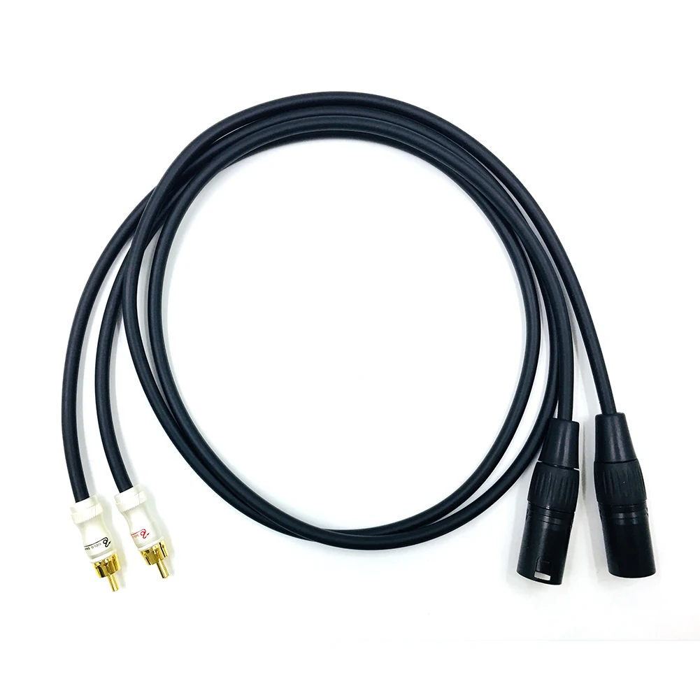 HIFI 2RCA Male to Dual XLR Male  Audio Cable / Thickened Wall Budweiser RCA + Canare L-4E6S Cable