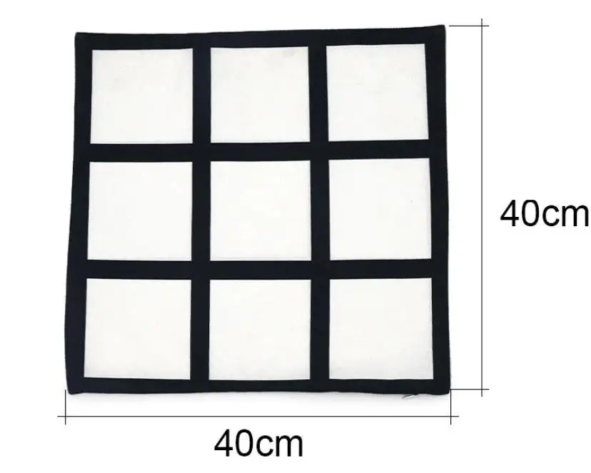 Blank Sublimation Pillow Case Black Grid Heat Transfer Throw Cushion Cover Home Sofa Pillowcases 40*40cm Gift SN3535