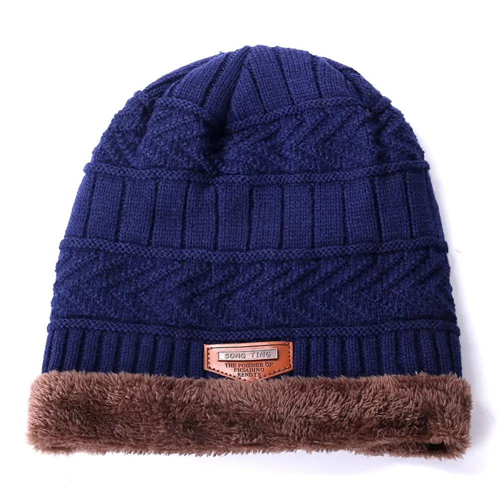 New Unisex Stylish Winter Hat Add Fur Lined Soft Warm Beanie Cap Thick Winter Hats For Men & Women Knitted Hat