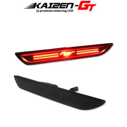 Smoked Lens Red LED 48-SMD 3D Mustang Design Rear Bumper Side Marker Lights For 2015-2018 Ford Mustang Fender Side Marker Lights
