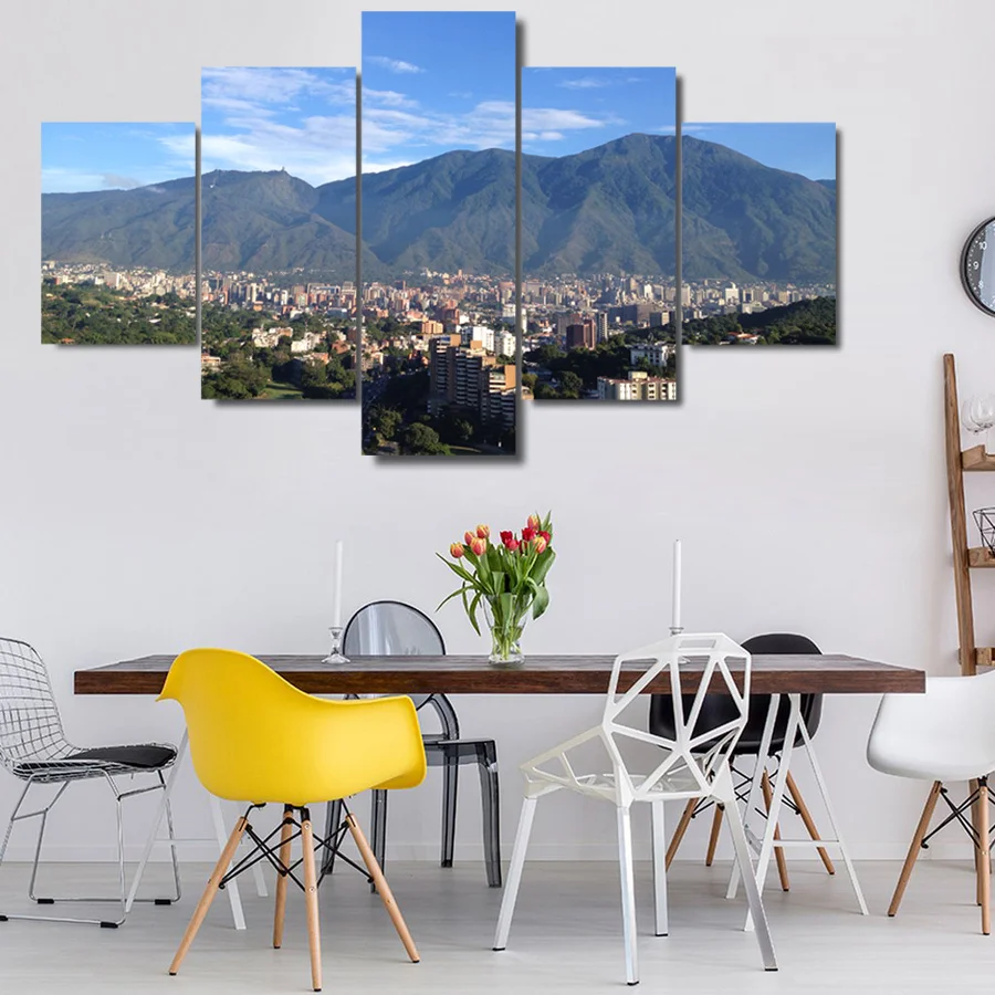 Avila caracas montanha pintura diamante multi painel cidade mosaico diamante bordado broca completa quadrado redondo diamante arte 5 peças conjunto