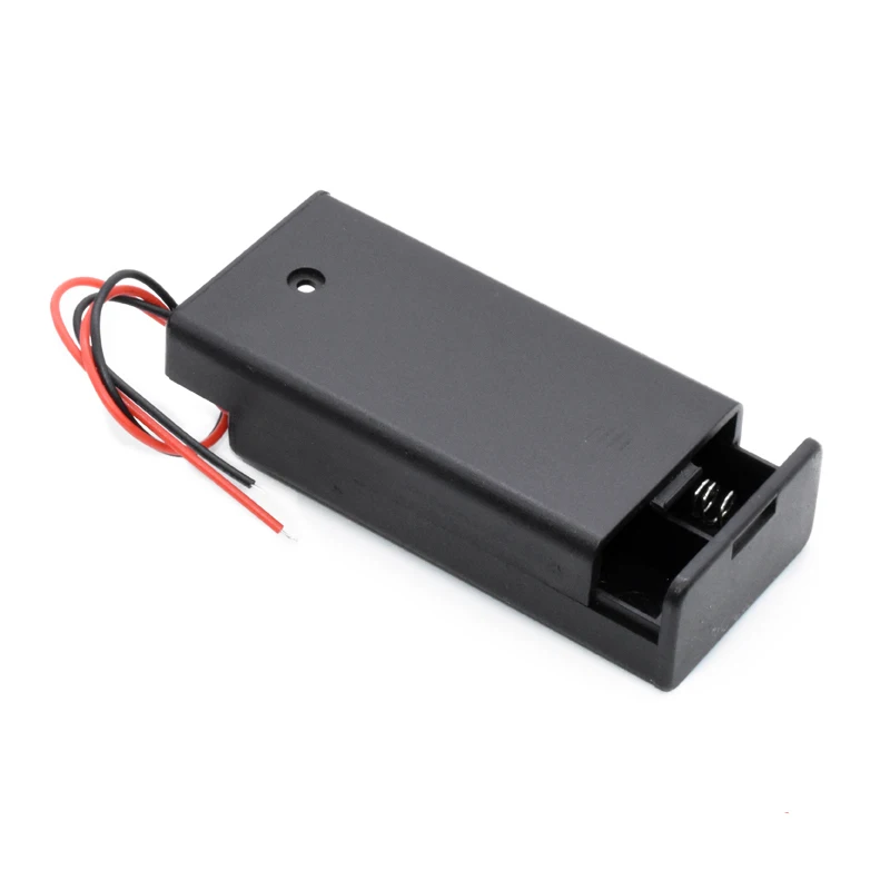 300pcs/lot MasterFire Plastic Battery Storage Case for 2 x 1.5V AA Batteries Box Holder Cover With Wire Leads High Quality