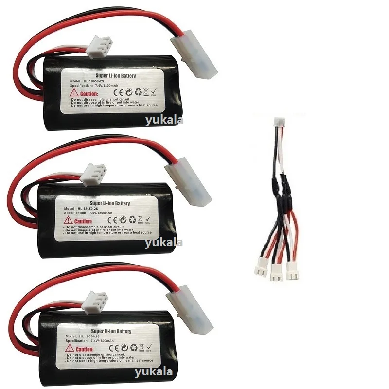 7.4V 1800mAh Li-ion battery HL 18650-2S with charger for henglong 3818 3819 3838 3839 3889 3898 3899 3918 3938 RC tank part