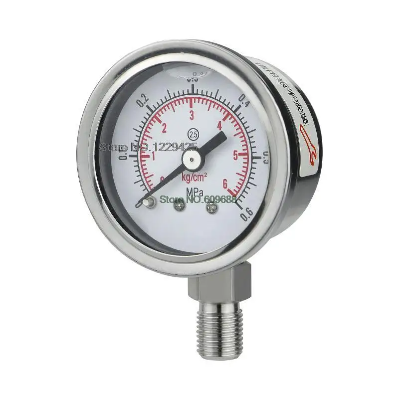 

Stainless Steel Pressure Gauge Y40BF Screw Thread M10*1 1/8 Oil Water Air Pressure Gauge 40mm