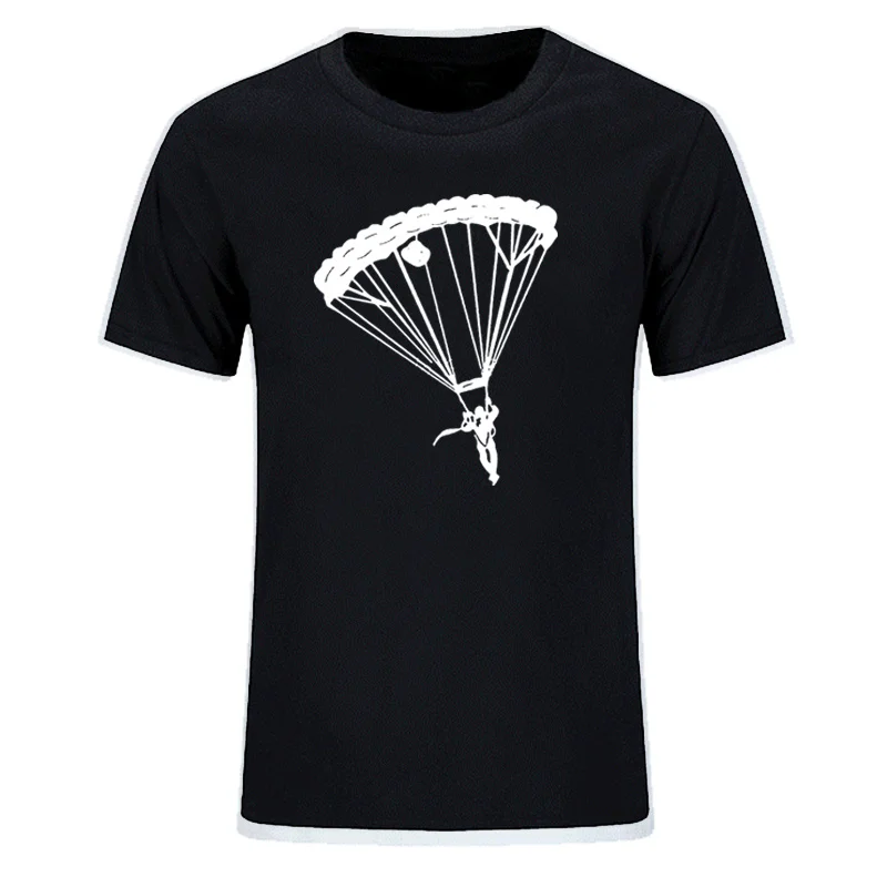 Men\'s Short Sleeve T Shirts Tops Printing Casual Cotton Tees New Sky Divers Parachute Funny T-shirt EU Size