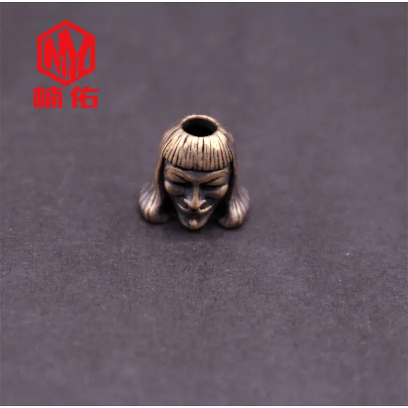 1PC EDC Outdoor Tool Brass V For Vendetta Paracord Knife Beads Keychain Pendant Tool