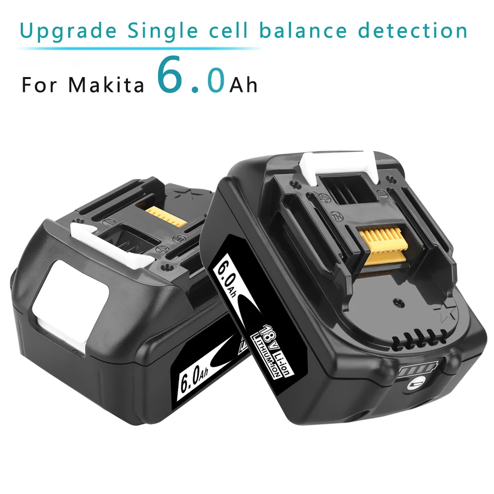 

2 Pcs Newest Version BL1860 18V 6000mAh Li ion Rechargeable Battery for Makita Battery 18 V BL1830 BL1840 BL1850 BL1860B BL1860
