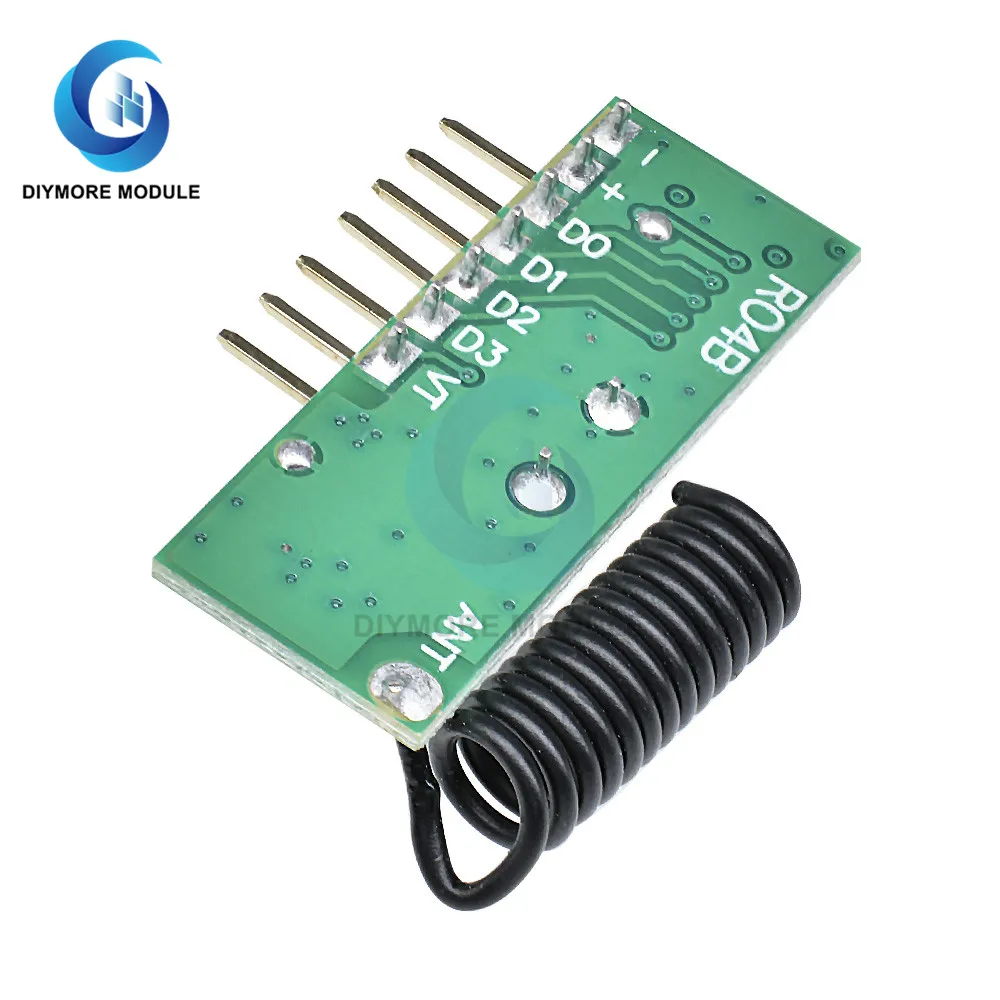 TX118SA-4 RX480-E4 433mhz Transmitter Receiver Decoding Module DC 3V-24V 4 Channel for Remote Control Switching DIY Kit