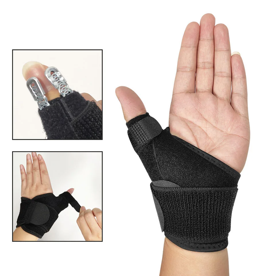 1Pc Splint Thumb Brace Splint 2 Springs Support Thumb Trigger Finger Wrist Wraps For Wrist Stabilizer Left Right Hand Men Women