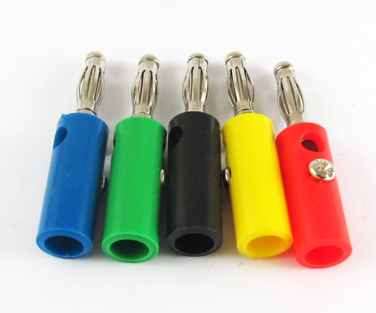 10 sets 5 Colors Free Solder 4mm Lanterns Banana Plug Male Nickel Plated