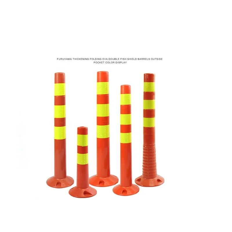 70cm Plastic Road Facilities Crossing Signs  Warning Pile Elastic Safety Cone