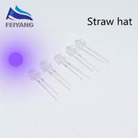 50pcs 5mm Light UV Purple Straw Hat Wide Angle Ultraviolet 395nm - 400nm Transparent 5 mm Light-Emitting Diode LED Lamp