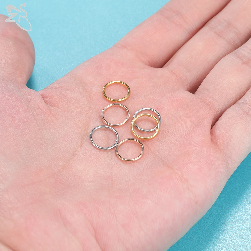 ZS 1 PC 20/18/16G Hoop 316L Edelstahl Nasenring Männer Runde Clicker Ohrknorpel Tragus Helix Piercing Schmuck 6/7/8/9/10mm – Detail 8