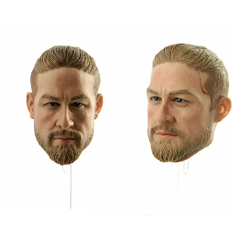 1/6 Male Head Charlie Hunnam Normal/Battle Damage Head Carving  Fit 12'' Action Figure Doll