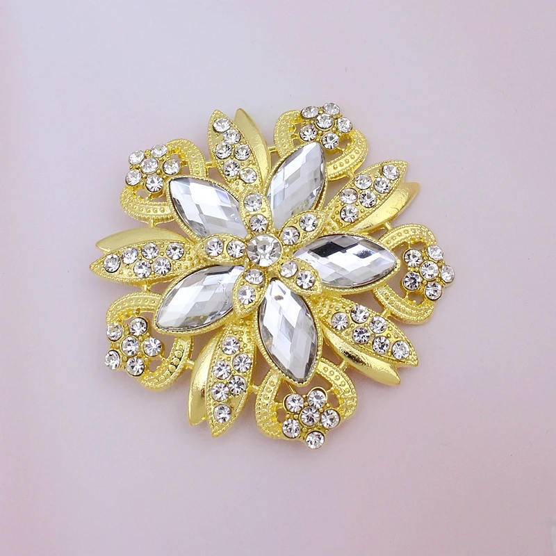 TANGTANG Large Brooch For Woman Acrylic Stone Petal Brooches Wedding Accessories Embellishment Pins Rhinestone Brooch Pins Trend