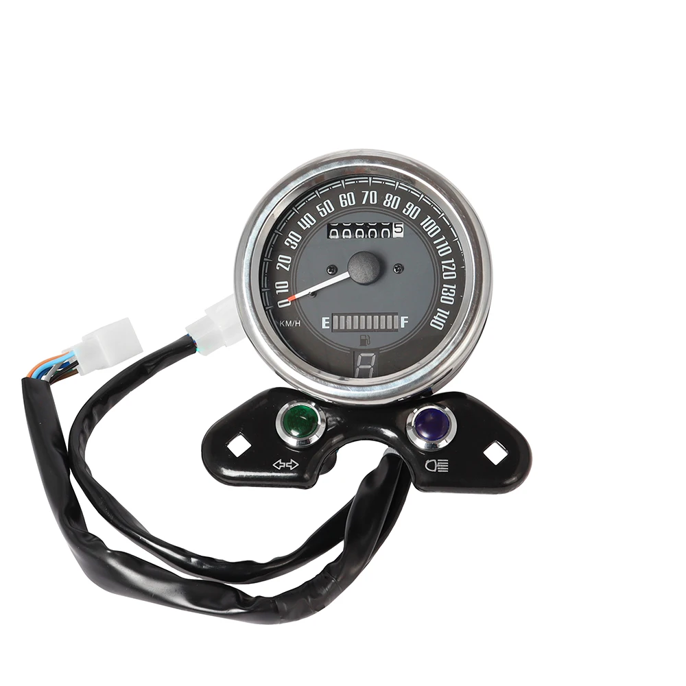 Motorcycle Odometer LCD Digital Interface Fuel Gauge Speedometer With Light USB Charger For Honda CG125 Suzuki GN125 Cafe Racer