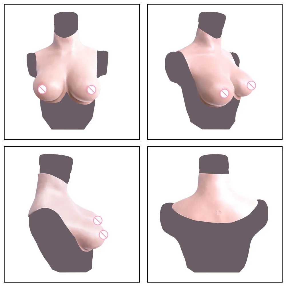 Silicone Breast Forms Bodysuit Fake Tits Realistic Nipples Areola Crossdresser Chests For Shemale Transgender Cosplay Drag Queen