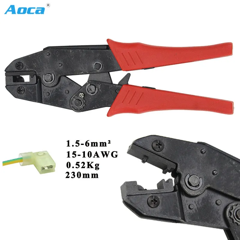 HS-08FL 10jaw kit for flag type female receptacles insulated terminals1.5-6mm2 15-10AWG crimping pliers connectors brand tools