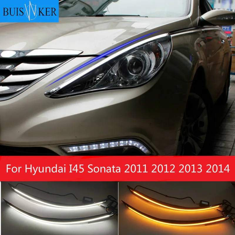 

1 Pair 12v Car LED DRL for Hyundai I45 Sonata 2011 2012 2013 2014 Daytime Running Lights Driving Sonata 8 Fog Lamp