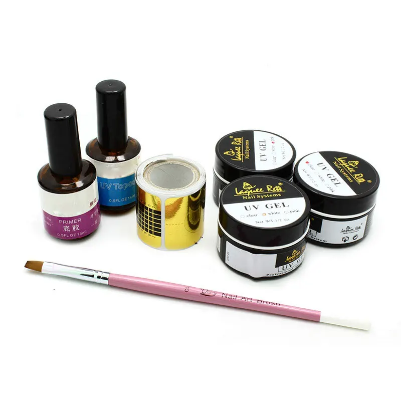 

Nail Set 7PCS/SET Nail Tools Top Coat+Base+UV Extension Gel+Nail Form+Pen Free Shipping