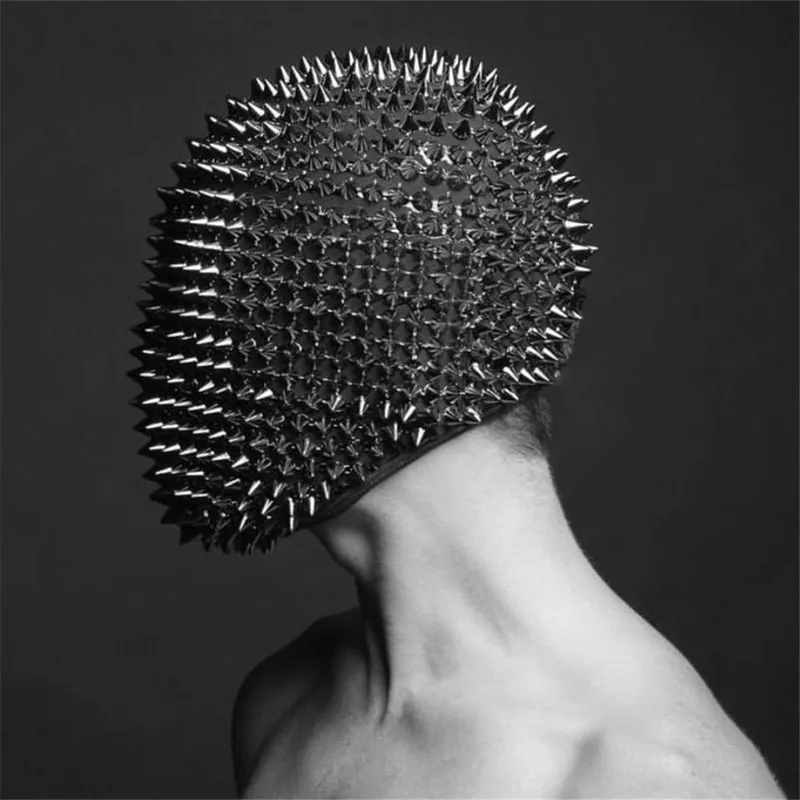 Oro argento strass rivetto maschera copricapo discoteca bar maschio femmina mascherato cantante ballerino performance ornamento accessori scenici