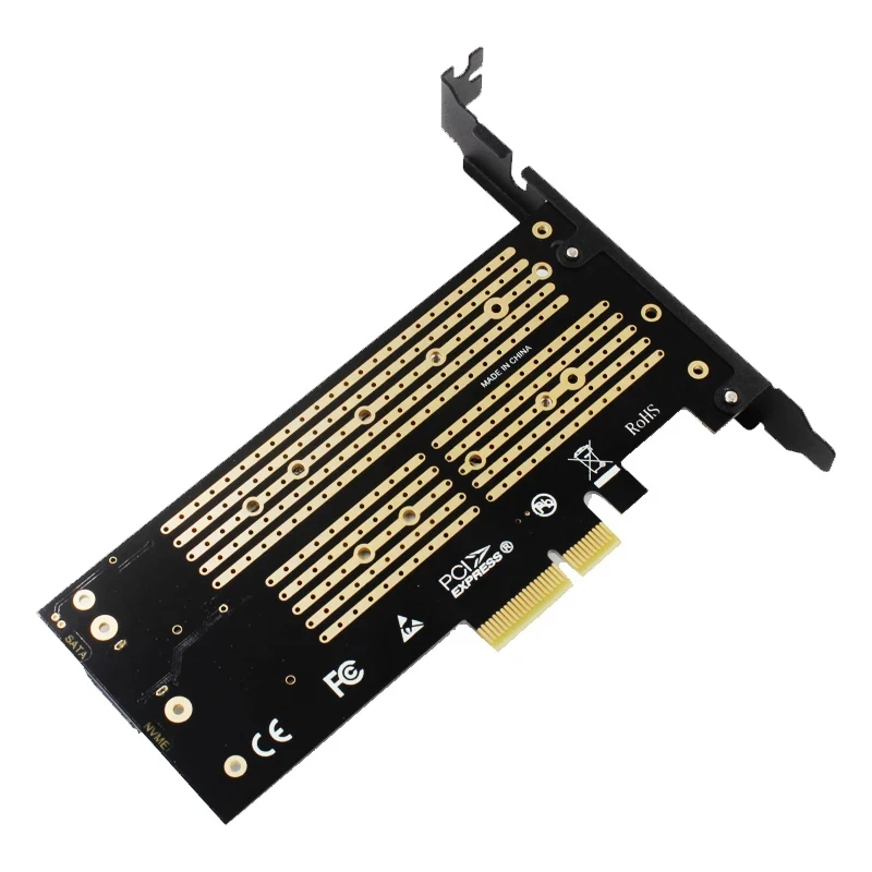 M.2 NVMe SSD NGFF untuk PCIE X4 Adaptor M Kunci B Kunci Antarmuka Dual Kartu Suppor PCI Express 3.0 X4 2230-22110 Semua Ukuran M2 Converter