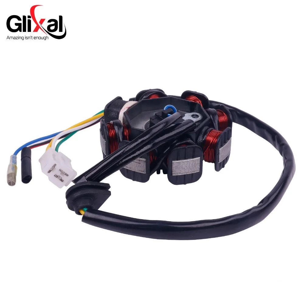 Glixal GY6 8-coil Magneto Alternator Stator for 139QMB 139QMA Chinese Scooter Moped ATV Engine (AC Fired)