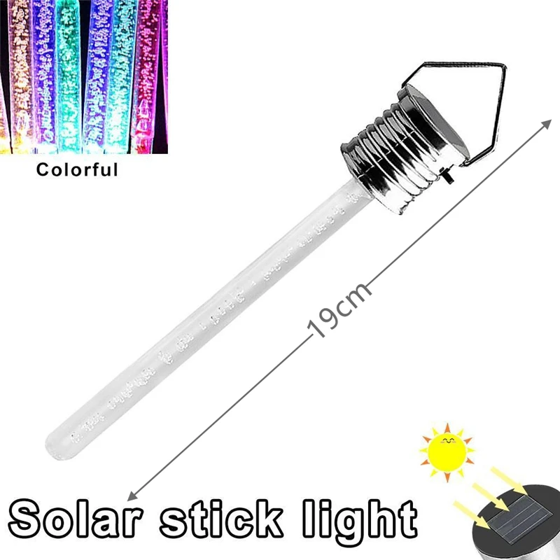 Solar Stick Light LED Tree Hanging Light Solar Holiday Christmas Decoration Acrylic Tube Garden Colorful Outdoor Decor Lights