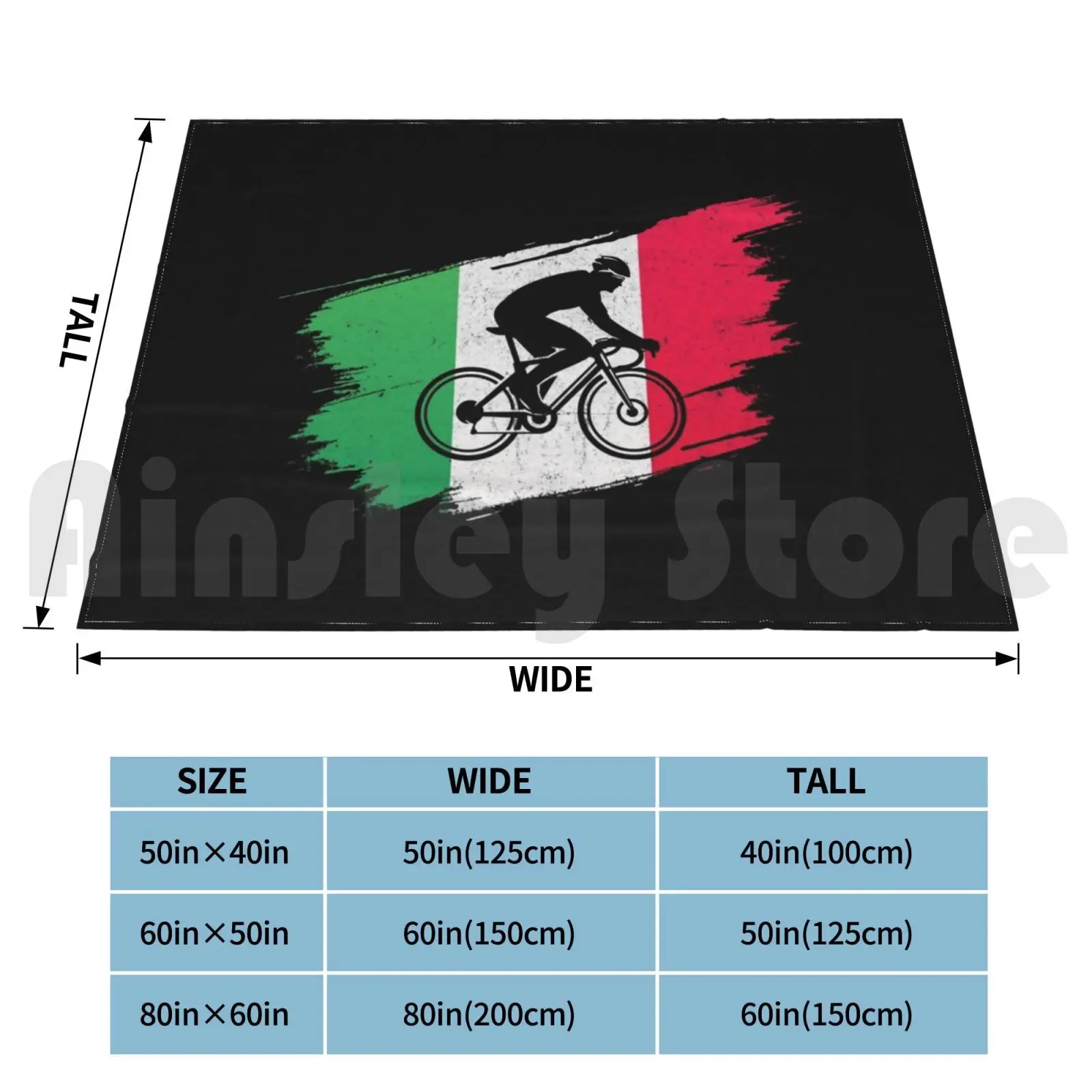 Road Cyclist With Italy Flag Vintage Blanket Fashion Custom Bicycle Bike Cycling Cycle Cyclist Vintage Biking Sport Road