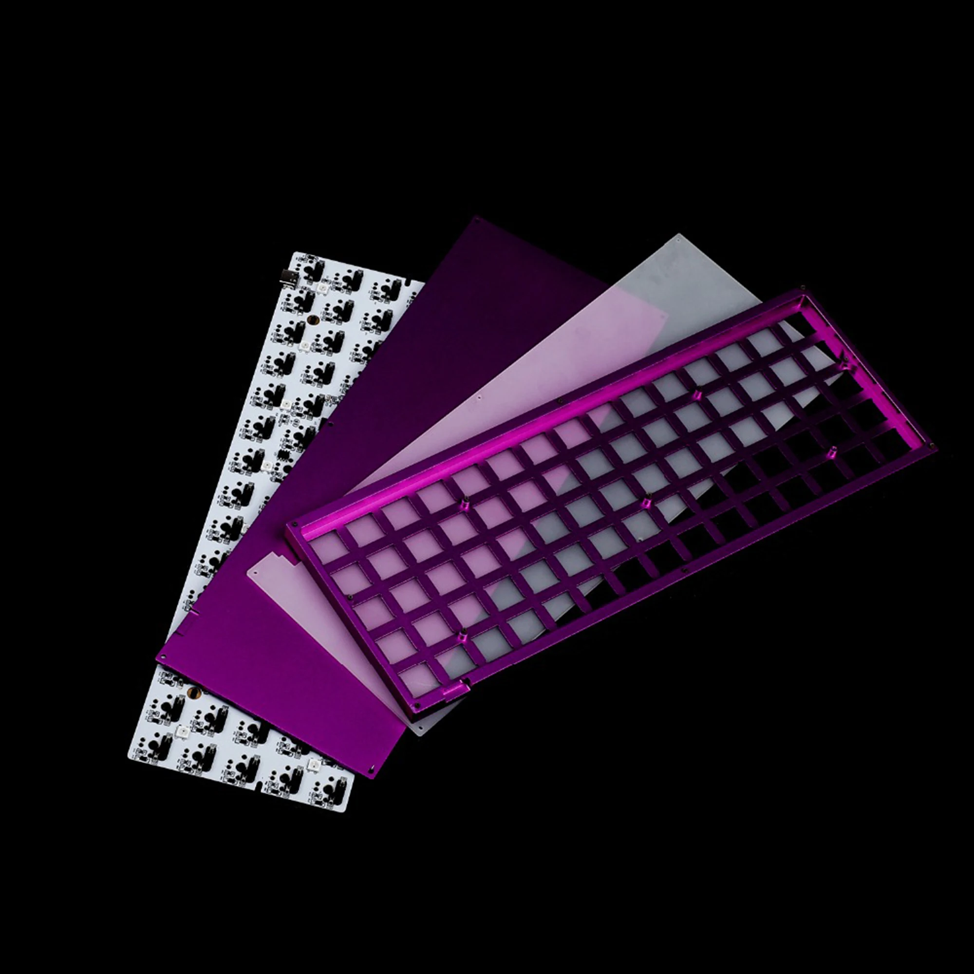 ID75 QMK Hotswap Kit 75 Key Layout Anodized Aluminums Ortholinear Case Plate Type C PCB Mechanical Keyboard Idobao75