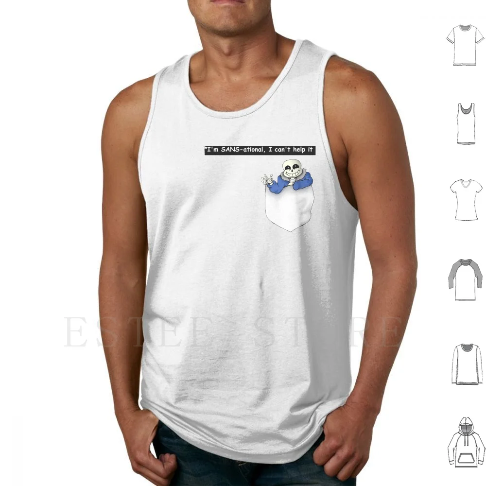 Pocket Sans Undertale Tank Tops Vest Sleeveless Undertale Cosplay Sans Pun Ironic Cute Funny Undertale Sans Papyrus