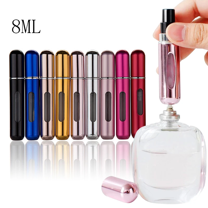 8ml Perfume Bottles Lightweight Mini Container Aluminum Perfume Spray Bottle Empty Cosmetic Storage Bottle Water Container Tool