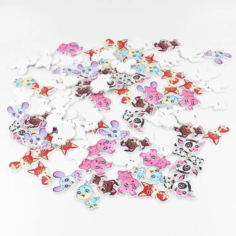 50pcs Cute owl Wooden Buttons Puppy Shape Buttons for Kids,Sewing Accessories,Garment Buttons or Home decoration