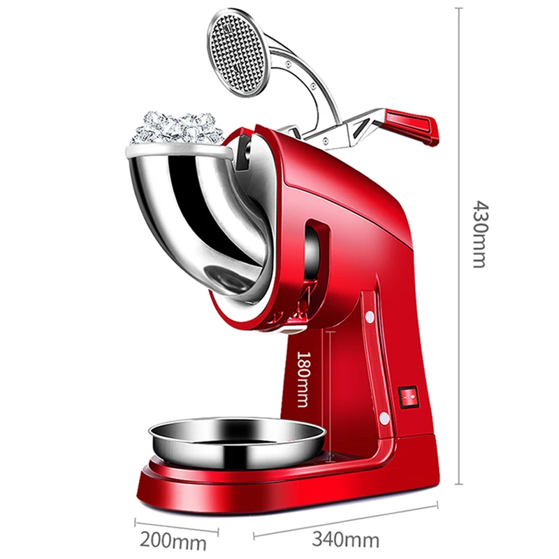 Tritaghiaccio elettrico 220v Macchina per la rasatura del ghiaccio Tritaghiaccio per uso domestico Piccola macchina per la produzione di sabbia di fango di ghiaccio commerciale