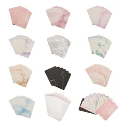 1 Set Marble Pattern Paper Set Display Cards Rectangle for DIY Women Fashion Necklace Earring Jewelry Display Cards Mixed Color