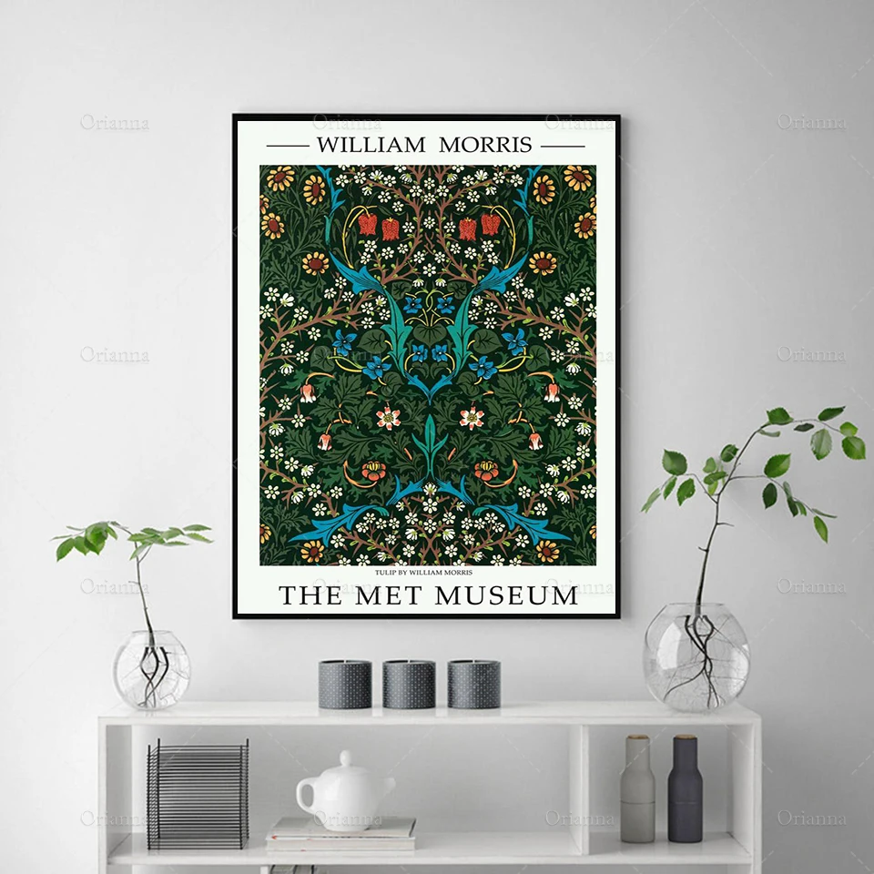 Tulip By William Morris Exhibition Poster, Morris Print, Morris Art, Modern Poster Print - Vintage Art Poster Print Wall Art