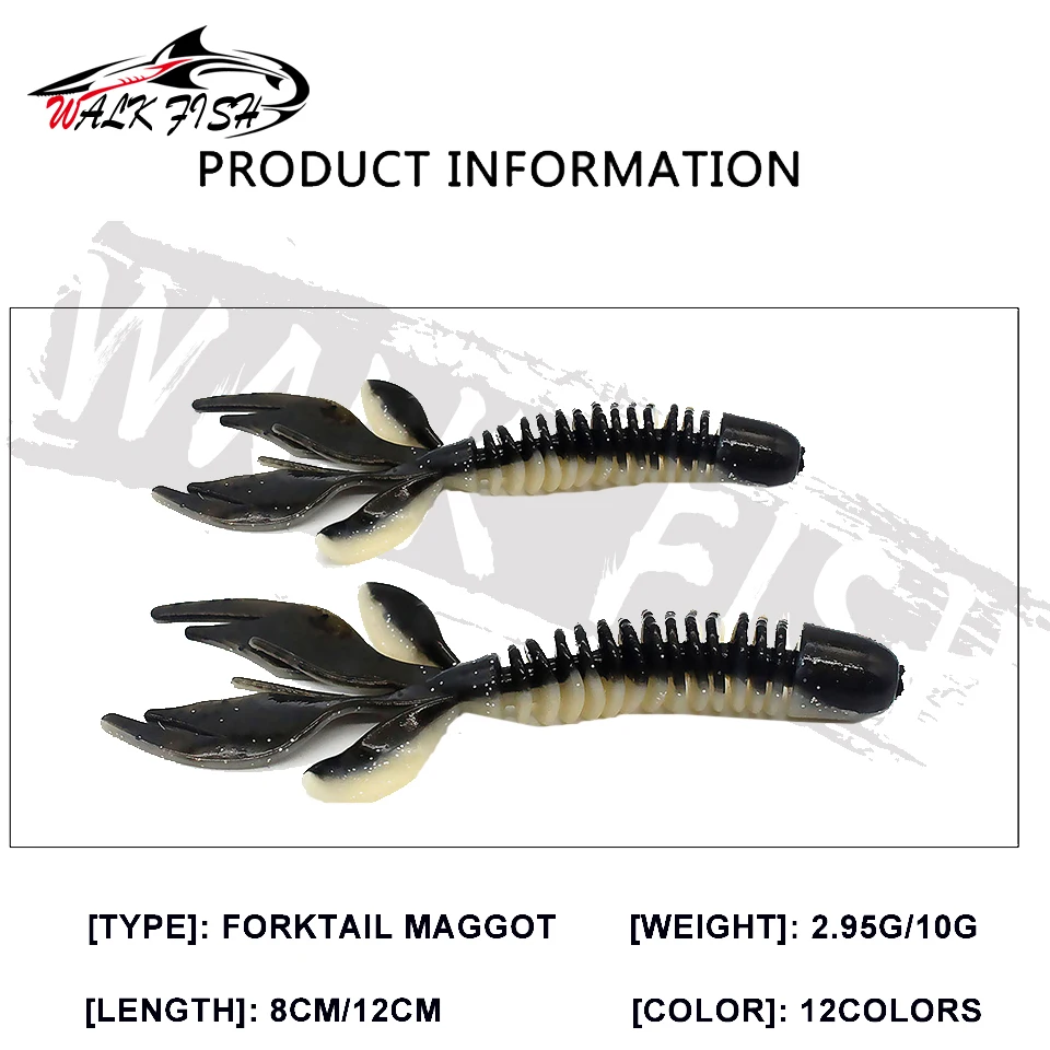 Ikan Berjalan Bass Menangkap 80Mm 120Mm Memancing Lembut Umpan Jig Wobblers Umpan Berenang Umpan Silikon Udang Bass Bertengger Umpan Buatan