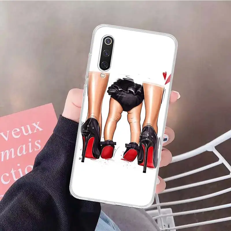 Red High Heel Shoes Soft Phone Case For Xiaomi Redmi Note 12 12S 13 11 11S 10 10S 11T 11E Pro Plus 9 9S 8 8T 7 Shell Cover Case 