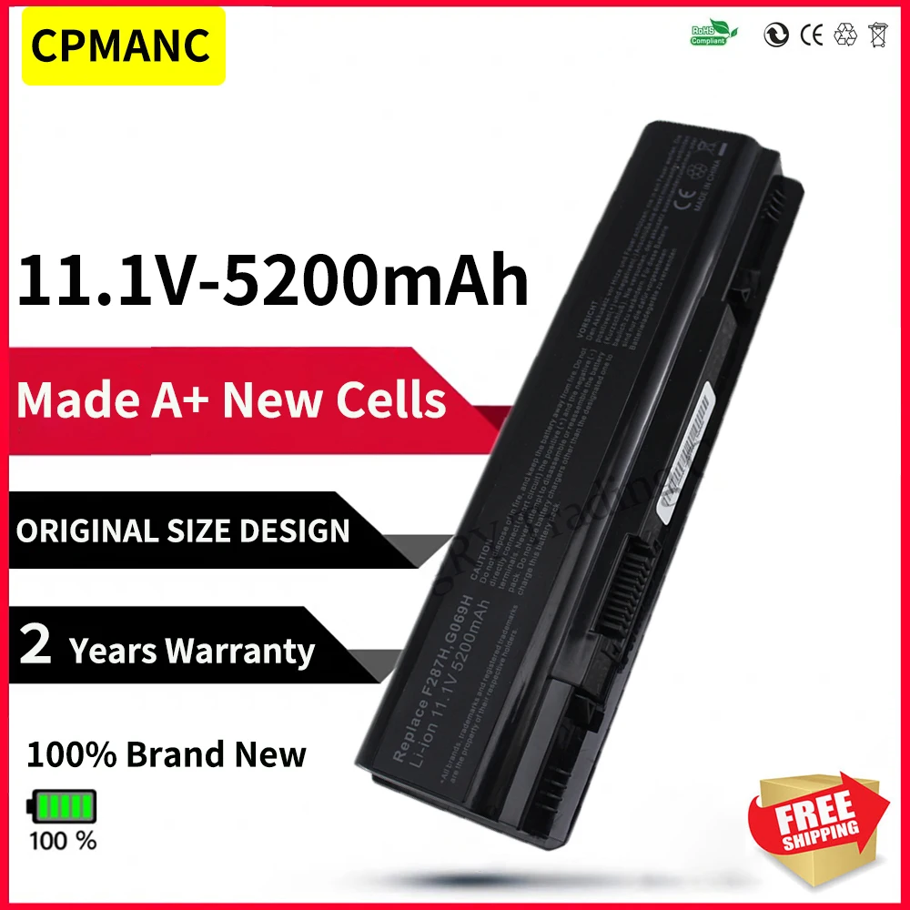 

NEW 5200mAh Battery F286H for Dell Vostro 1014n 1015 1015n 1088 A840 A860 A860n F287F F286H R988H F287F 0F287H 0R988H 451-10673