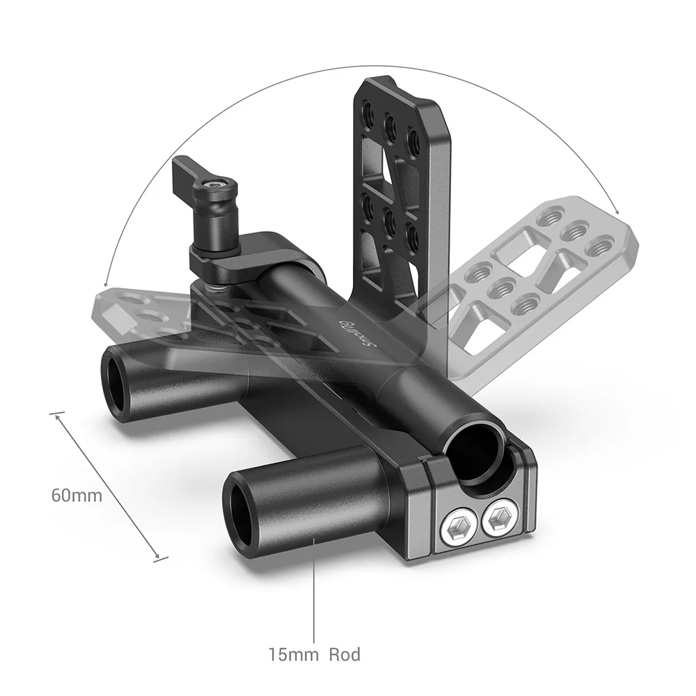 SmallRig Dual 15mm Rod Battery Hinge With 1/4-20 threaded holes Lightweight & portable Angle-adjustable- 2802